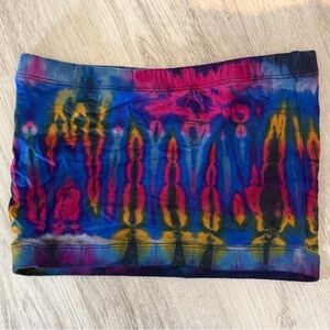 Tie-Dye Multicolor Tube Crop Top - Women's Casual Strapless Top